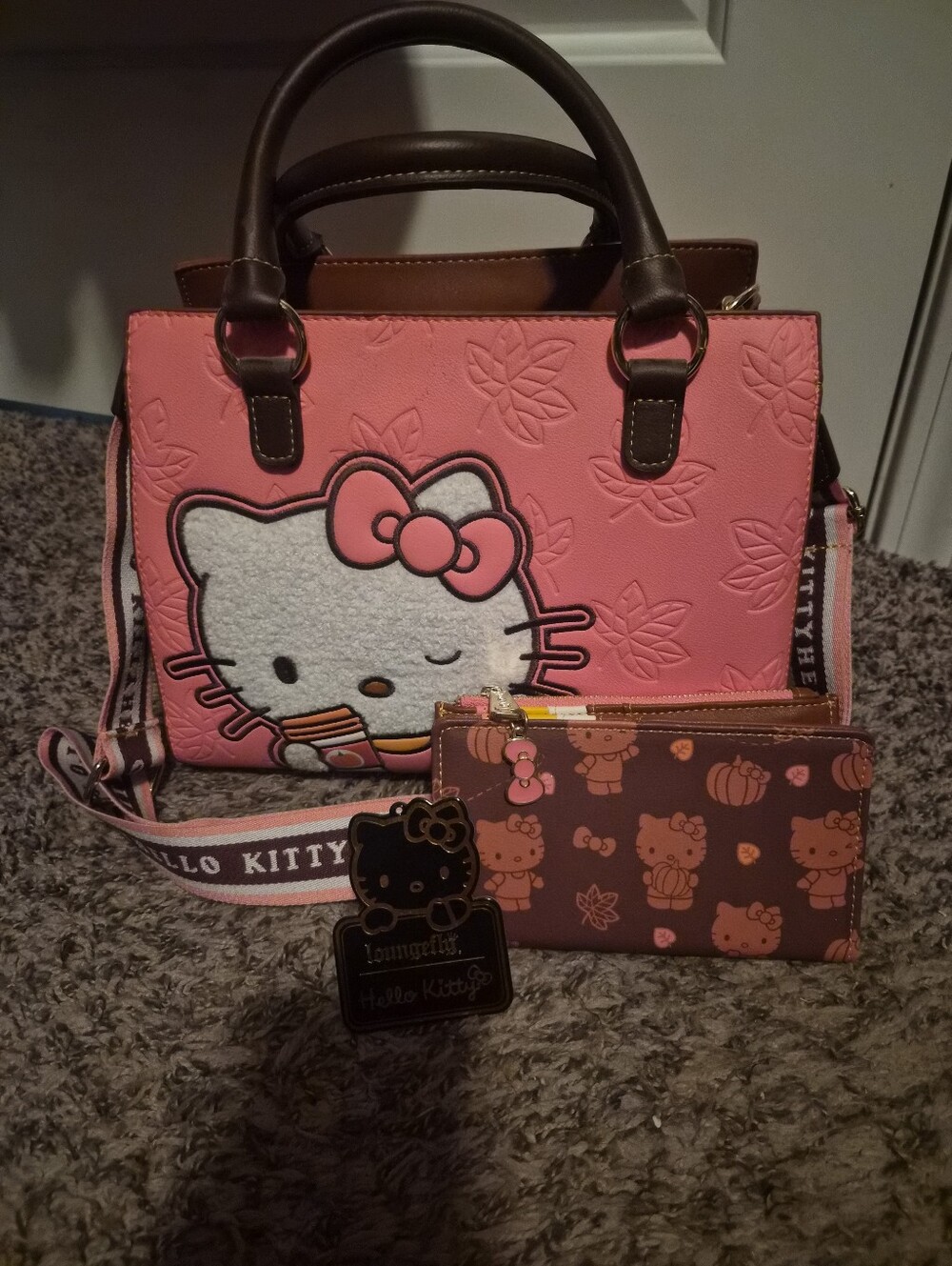 NWOT Loungefly Hello Kitty Pumpkin Spice Purse and Wallet Set